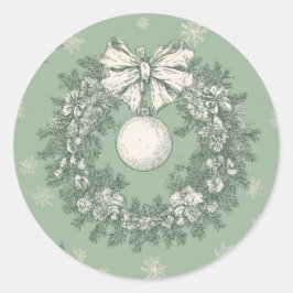 Kerststicker Groen Ronde Sticker