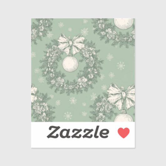 Kerststicker Groen Sticker (Vel)