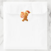 Kerststicker kerstman ronde sticker (Tas)
