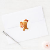 Kerststicker kerstman ronde sticker (Envelop)