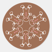 Kerststicker Kerstman Sneeuwvlok Kerststickers Ronde Sticker (Voorkant)