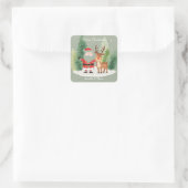 Kerststicker - Leuke feestvreugde van een stel Vierkante Sticker (Tas)