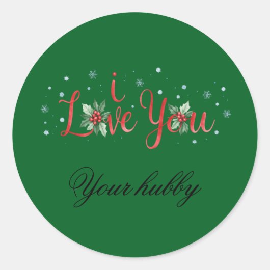 Kerststicker Liefde Ronde Sticker (Voorkant)