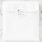 Kerststicker met hulst ronde sticker (Tas)