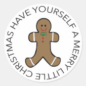 Kerststicker met peperkoekmannetje ronde sticker (Voorkant)