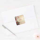 Kerststicker met suikerbonen vierkante sticker (Envelop)