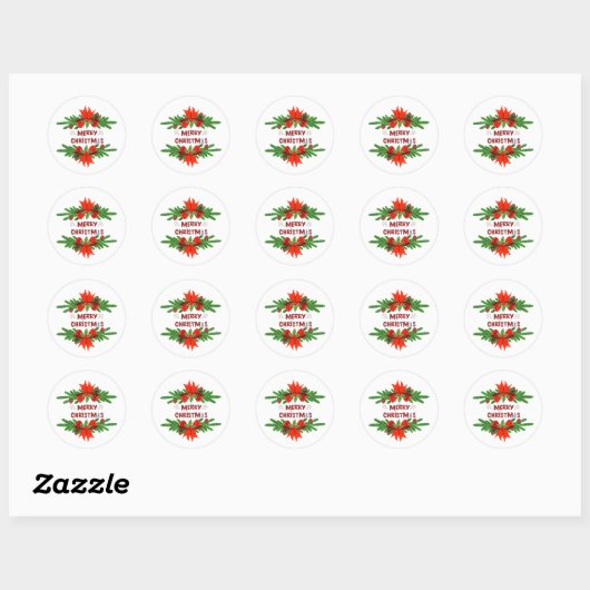 Kerststicker Ronde Sticker (Vel)