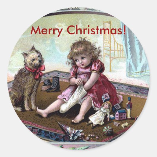  kerstSticker Ronde Sticker (Voorkant)