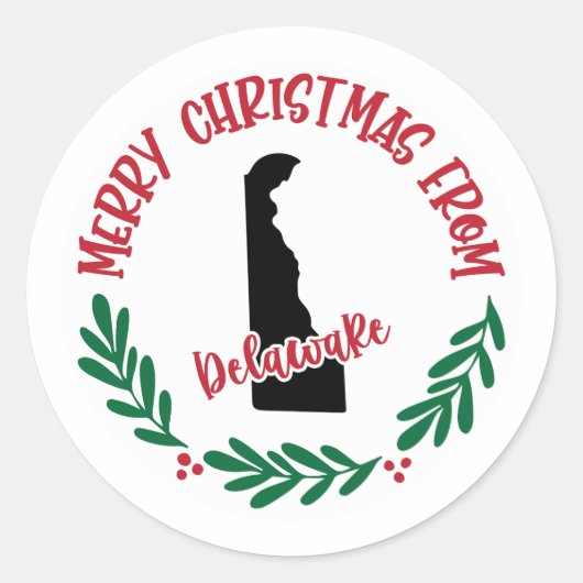 Kerststicker uit Delaware Ronde Sticker (Voorkant)