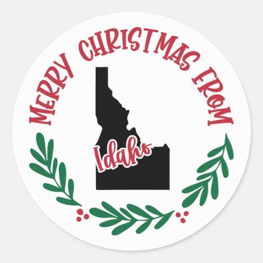 Kerststicker uit Idaho Ronde Sticker (Voorkant)