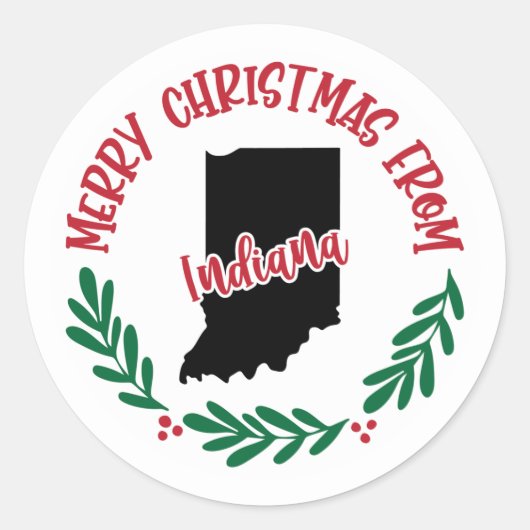 Kerststicker uit Indiana Ronde Sticker (Voorkant)