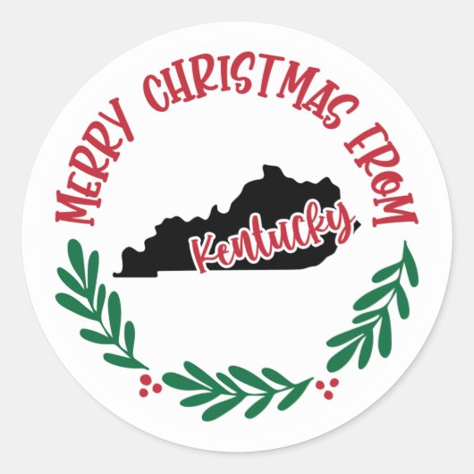Kerststicker uit Kentucky Ronde Sticker (Voorkant)