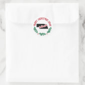 Kerststicker uit Nebraska Ronde Sticker (Tas)
