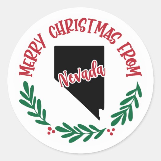 Kerststicker uit Nevada Ronde Sticker (Voorkant)