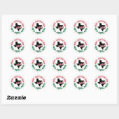 Kerststicker uit Texas Ronde Sticker (Vel)