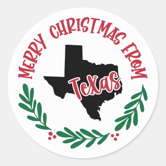 Kerststicker uit Texas Ronde Sticker (Voorkant)