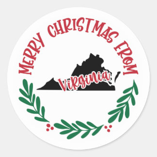 Kerststicker uit Virginia Ronde Sticker