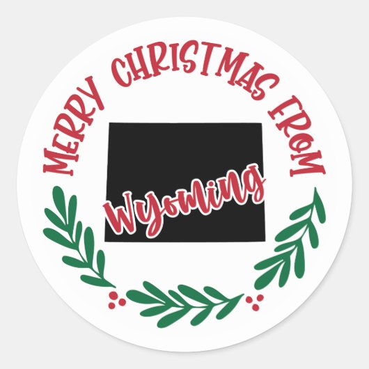 Kerststicker uit Wyoming Ronde Sticker (Voorkant)