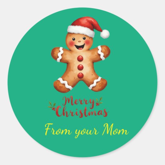 Kerststicker verstelbaar ronde sticker (Voorkant)