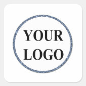 Kerststicker VOEG UW LOGO Toe Vrolijk Kerstfeest S Vierkante Sticker (Voorkant)