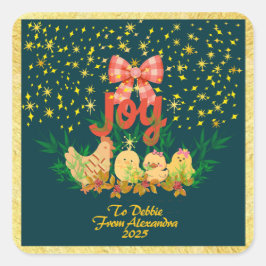 Kerststicker voor het platteland vierkante sticker