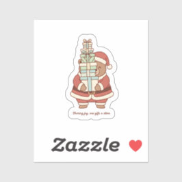 Kerststicker 'Vreugde delen' | Cute Santa-cadeau Sticker
