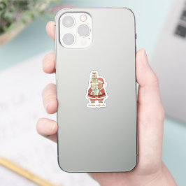 Kerststicker 'Vreugde delen' | Cute Santa-cadeau Sticker