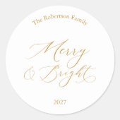 Kerststicker 'Vrolijk & Licht' Ronde Sticker (Voorkant)
