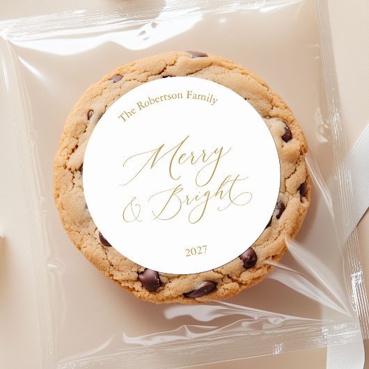 Kerststicker 'Vrolijk & Licht' Ronde Sticker