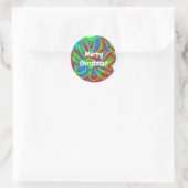 Kerststickers Bloemen Ronde Sticker (Tas)