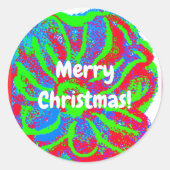 Kerststickers Bloemen Ronde Sticker (Voorkant)