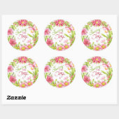 Kerststickers Bloemenkrans Deel Kerstvreugde Ronde Sticker (Vel)