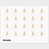 Kerststickers cadeaublaadjes vierkante sticker (Vel)