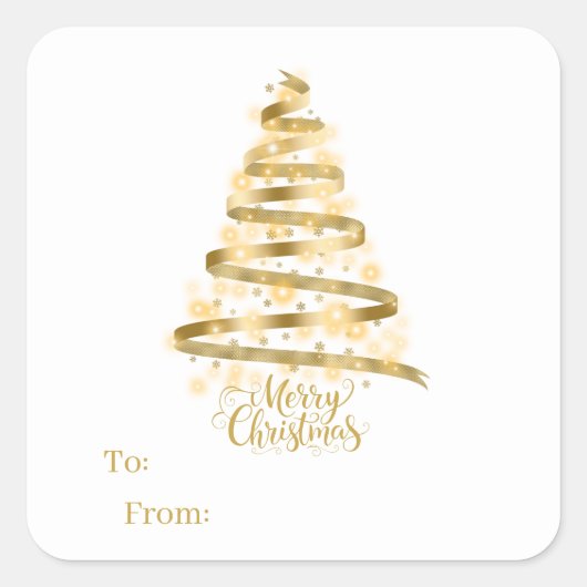 Kerststickers cadeaublaadjes vierkante sticker (Voorkant)