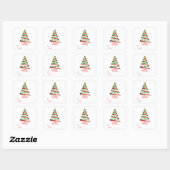 Kerststickers cadeaublaadjes vierkante sticker (Vel)