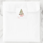 Kerststickers cadeaublaadjes vierkante sticker (Tas)