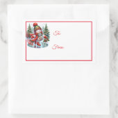 Kerststickers Cadeautags Rechthoekige Sticker (Tas)