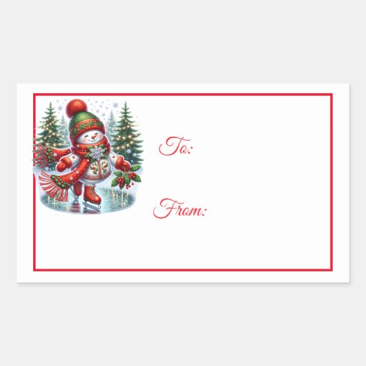 Kerststickers Cadeautags Rechthoekige Sticker (Voorkant)