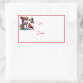 Kerststickers Cadeautags Rechthoekige Sticker (Tas)