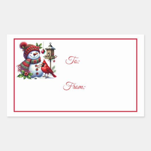 Kerststickers Cadeautags Rechthoekige Sticker (Voorkant)