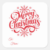 Kerststickers Cadeautags Vierkante Sticker (Voorkant)