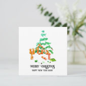 Kerststickers Feestdagenkaart (Staand voorkant)