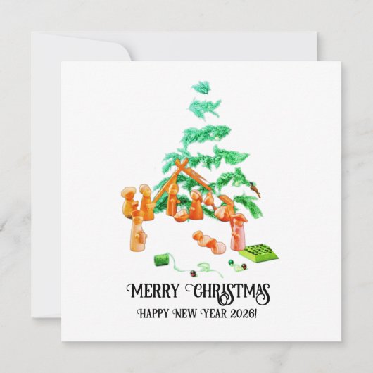 Kerststickers Feestdagenkaart (Voorkant)