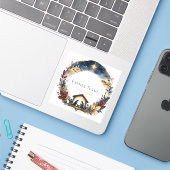 Kerststickers met Bijbelvers | Heilige Geboorte Sticker (Laptop met iPhone)