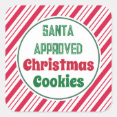 Kerststickers met Kerstman-goedkeuring Vierkante Sticker (Voorkant)