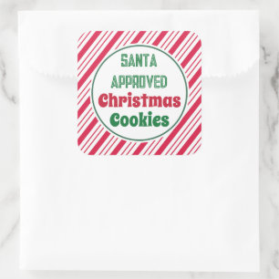 Kerststickers met Kerstman-goedkeuring Vierkante Sticker