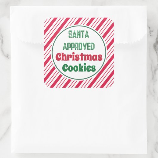 Kerststickers met Kerstman-goedkeuring Vierkante Sticker (Tas)