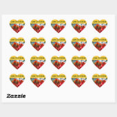 Kerststickers met liefde rode rozen bloemen hart sticker (Vel)