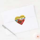 Kerststickers met liefde rode rozen bloemen hart sticker (Envelop)