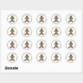 Kerststickers met peperkoekman ronde sticker (Vel)